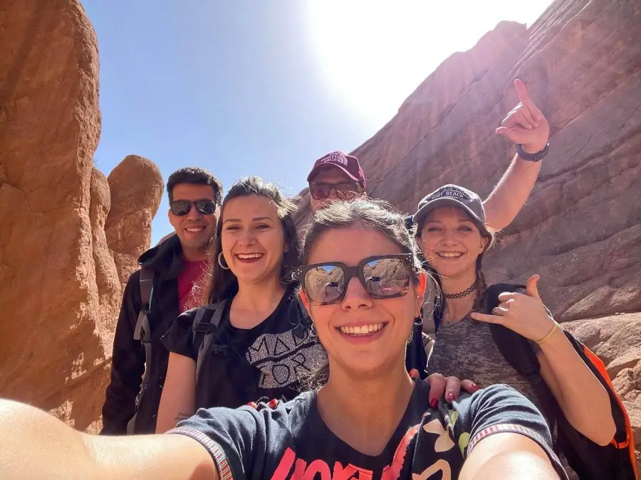 Group selfie in the Todra Gorge